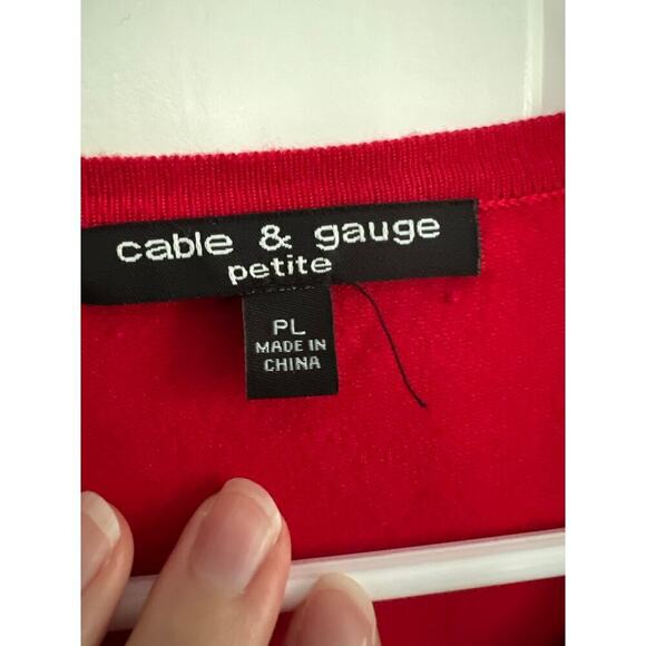 Cable and Gauge Women's P L Red Black Embroidered 3/4 Sleeve Cardigan Whimsygoth - Picture 3 of 11